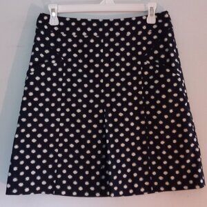BODEN navy and white starburst polka dots mini skirt
